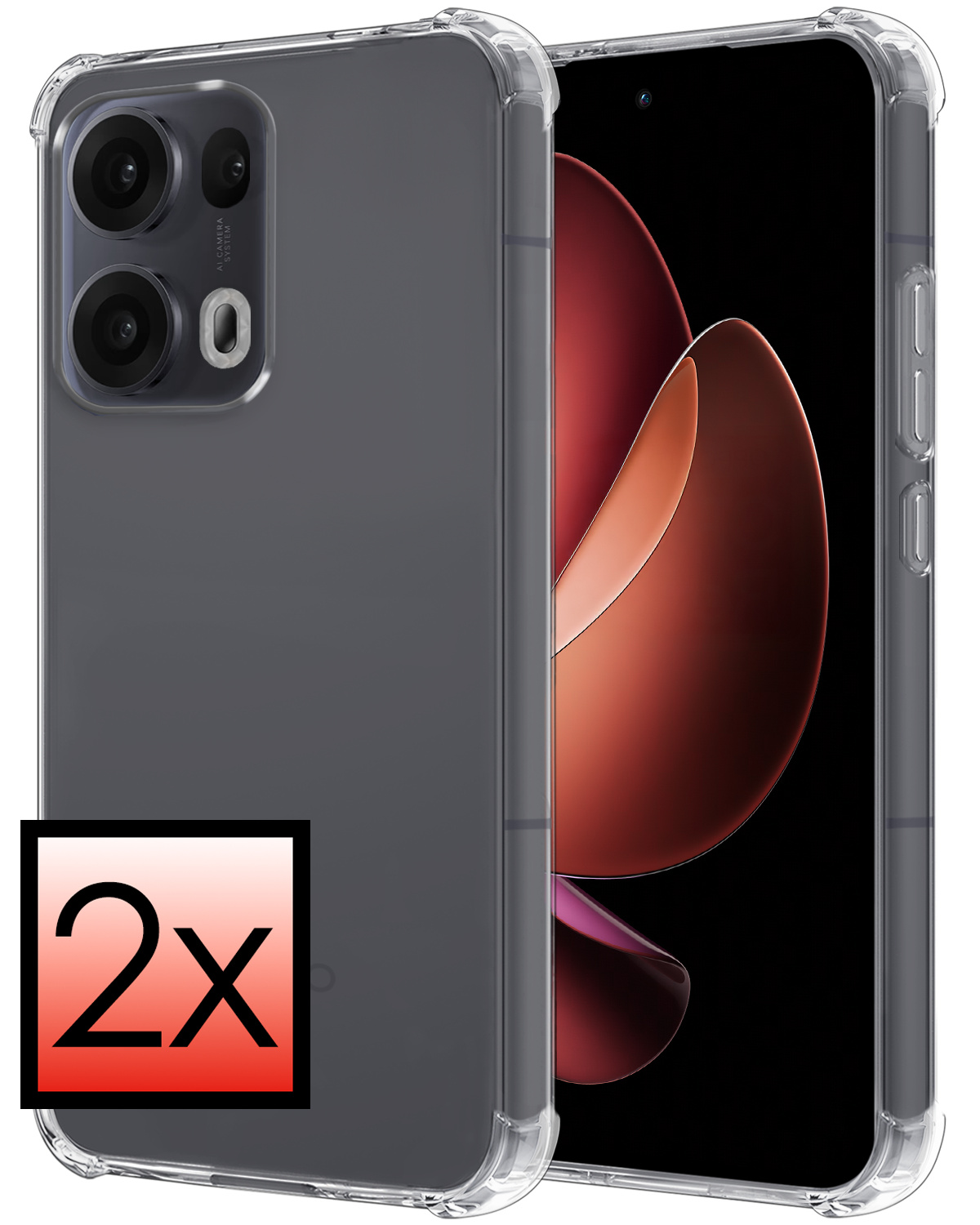 NoXx NoXx Oppo Reno13 Pro Hoesje Shockproof - Transparant - 2 PACK