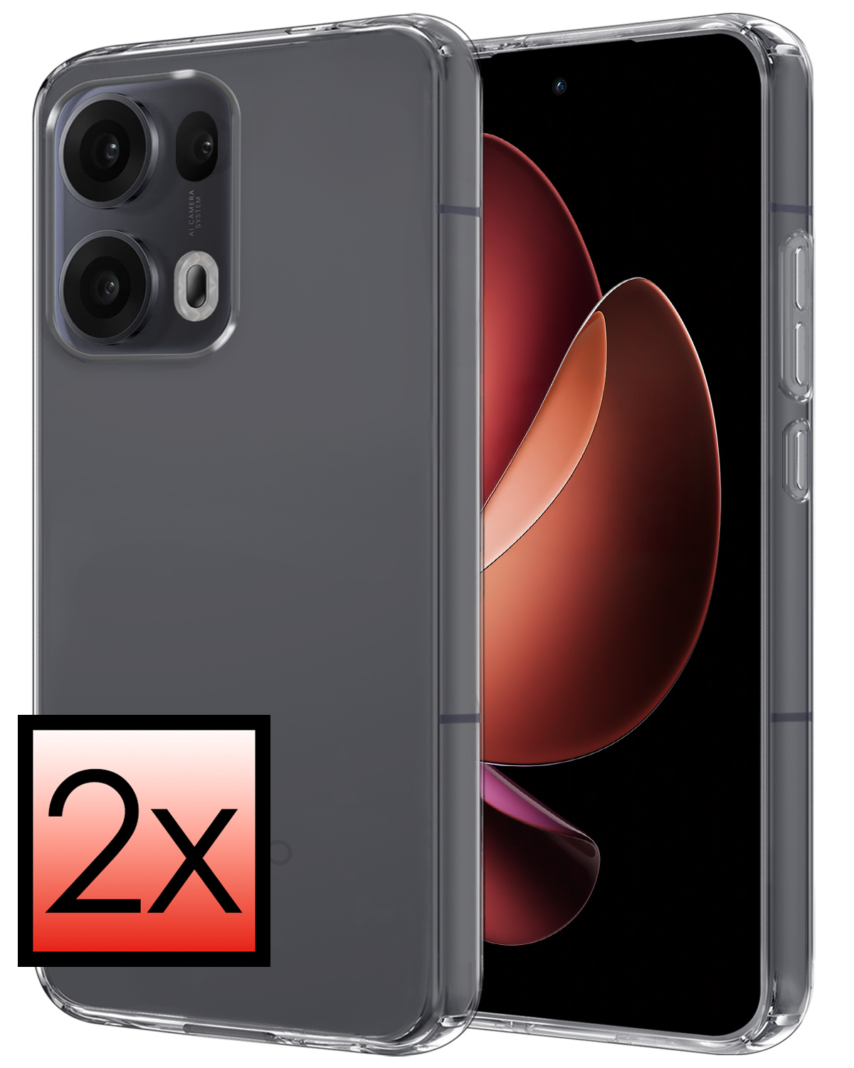 NoXx NoXx Oppo Reno13 Pro Hoesje Siliconen - Transparant - 2 PACK