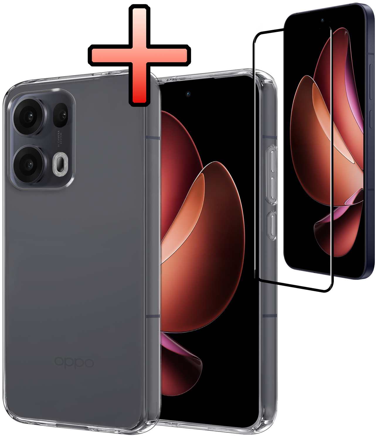 NoXx NoXx Oppo Reno13 Pro Hoesje Siliconen Met Screenprotector - Transparant