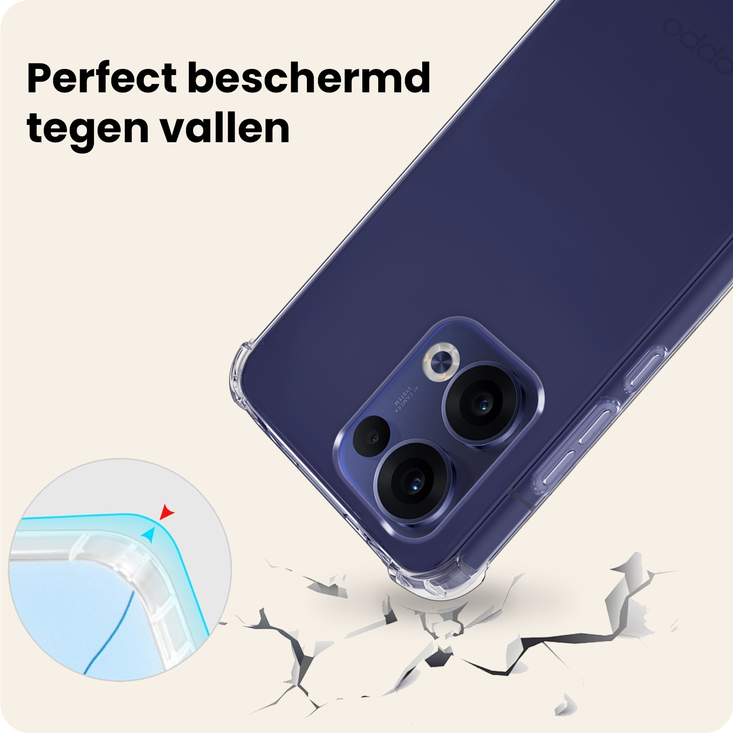 Nomfy Nomfy Oppo Reno13 Hoesje Shockproof - Transparant