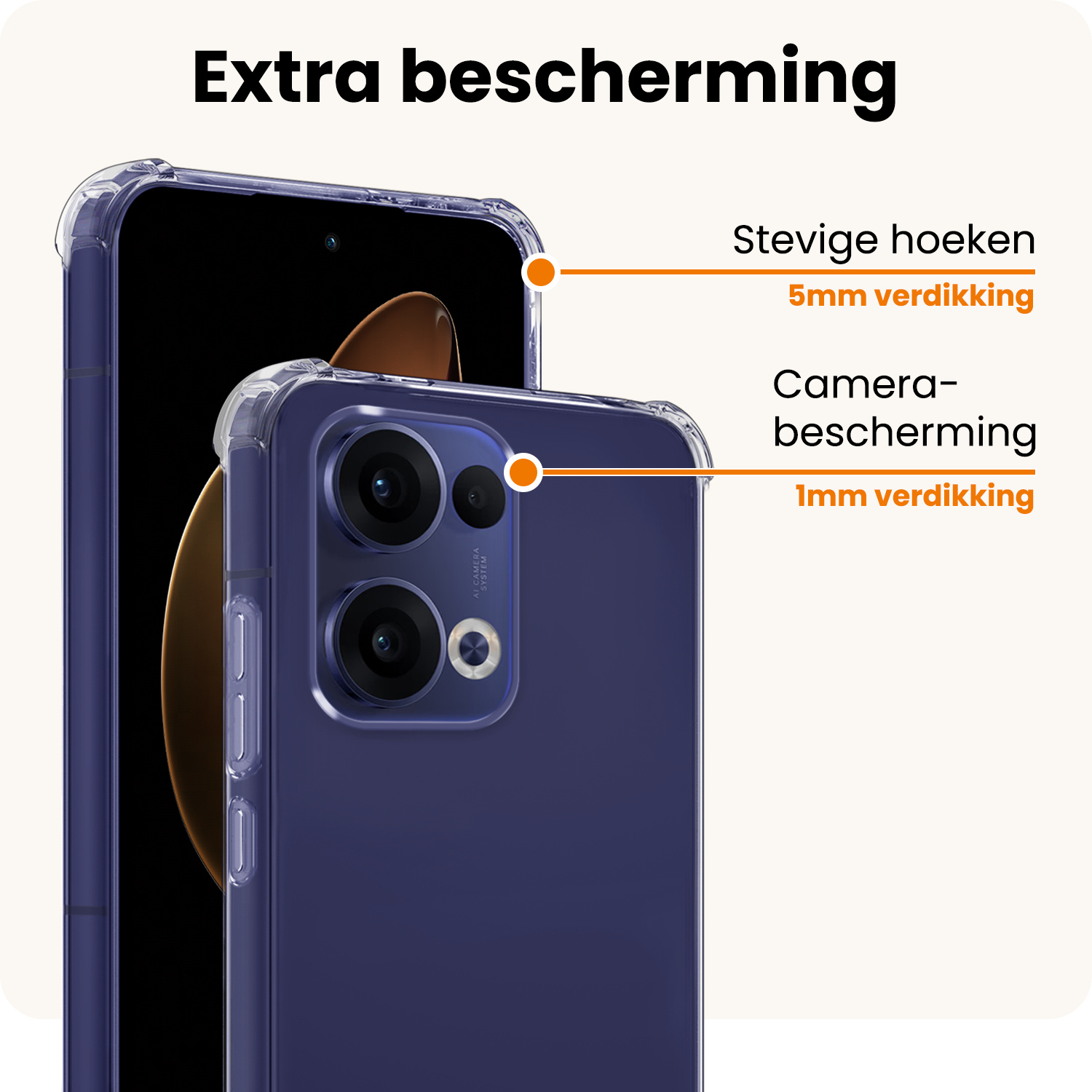 Nomfy Nomfy Oppo Reno13 Hoesje Shockproof - Transparant - 2 PACK