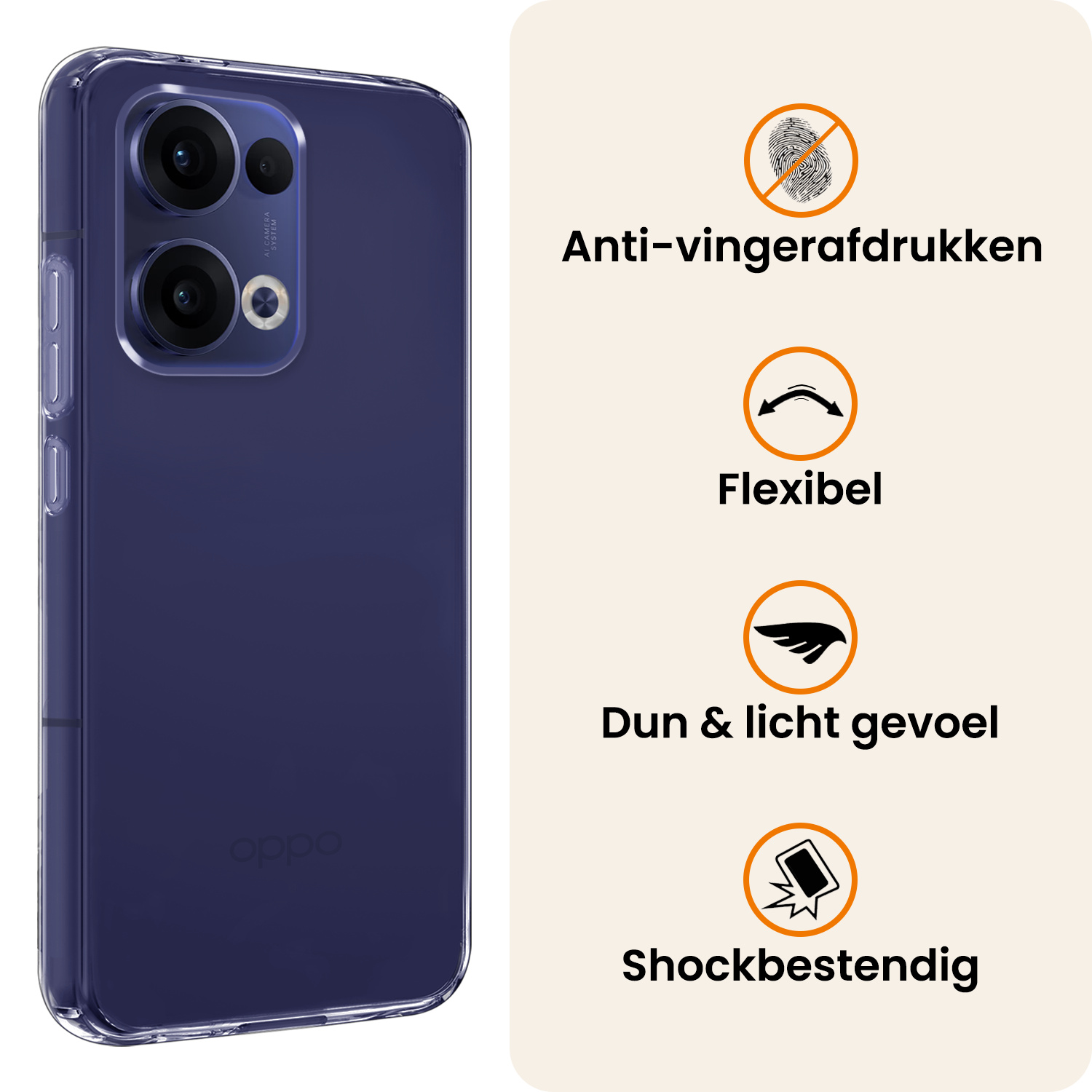 Nomfy Nomfy Oppo Reno13 Hoesje Siliconen Met Screenprotector - Transparant