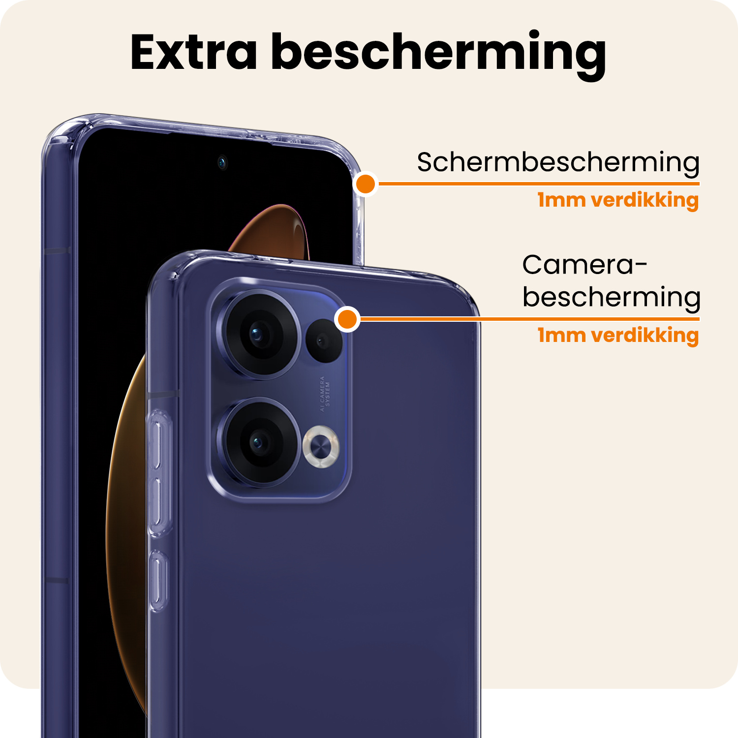 Nomfy Nomfy Oppo Reno13 Hoesje Siliconen Met Screenprotector - Transparant