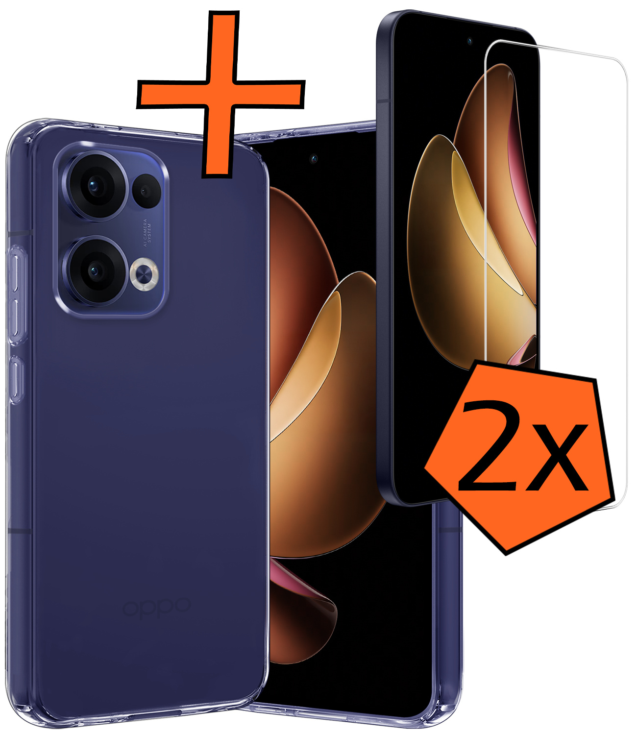 Nomfy Nomfy Oppo Reno13 Hoesje Siliconen Met 2x Screenprotector - Transparant