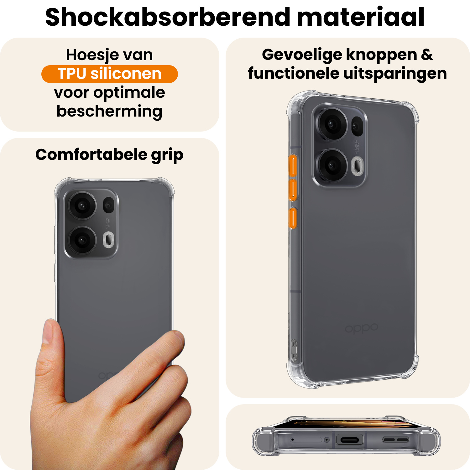 Nomfy Nomfy Oppo Reno13 Pro Hoesje Shockproof - Transparant