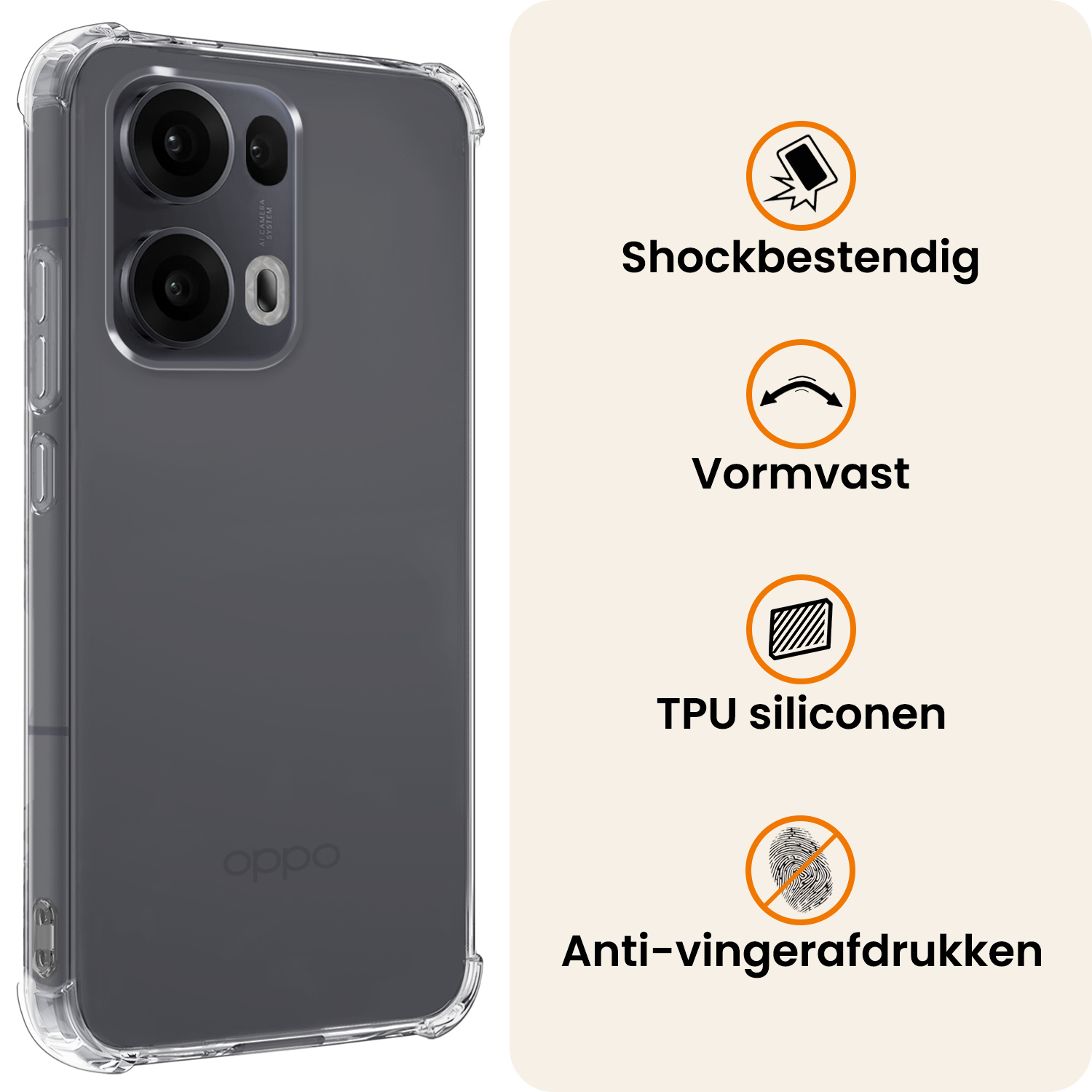Nomfy Nomfy Oppo Reno13 Pro Hoesje Shockproof - Transparant - 2 PACK