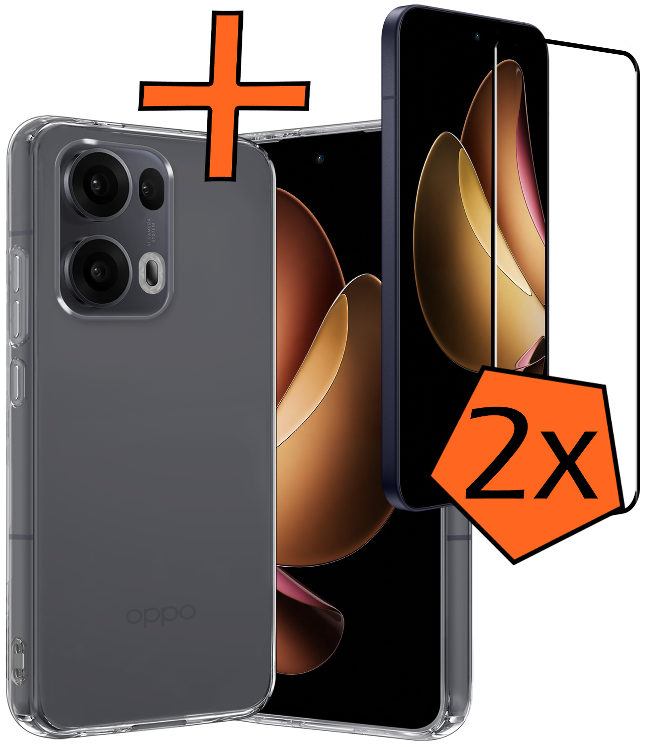 Nomfy Nomfy Oppo Reno13 Pro Hoesje Siliconen Met 2x Screenprotector - Transparant