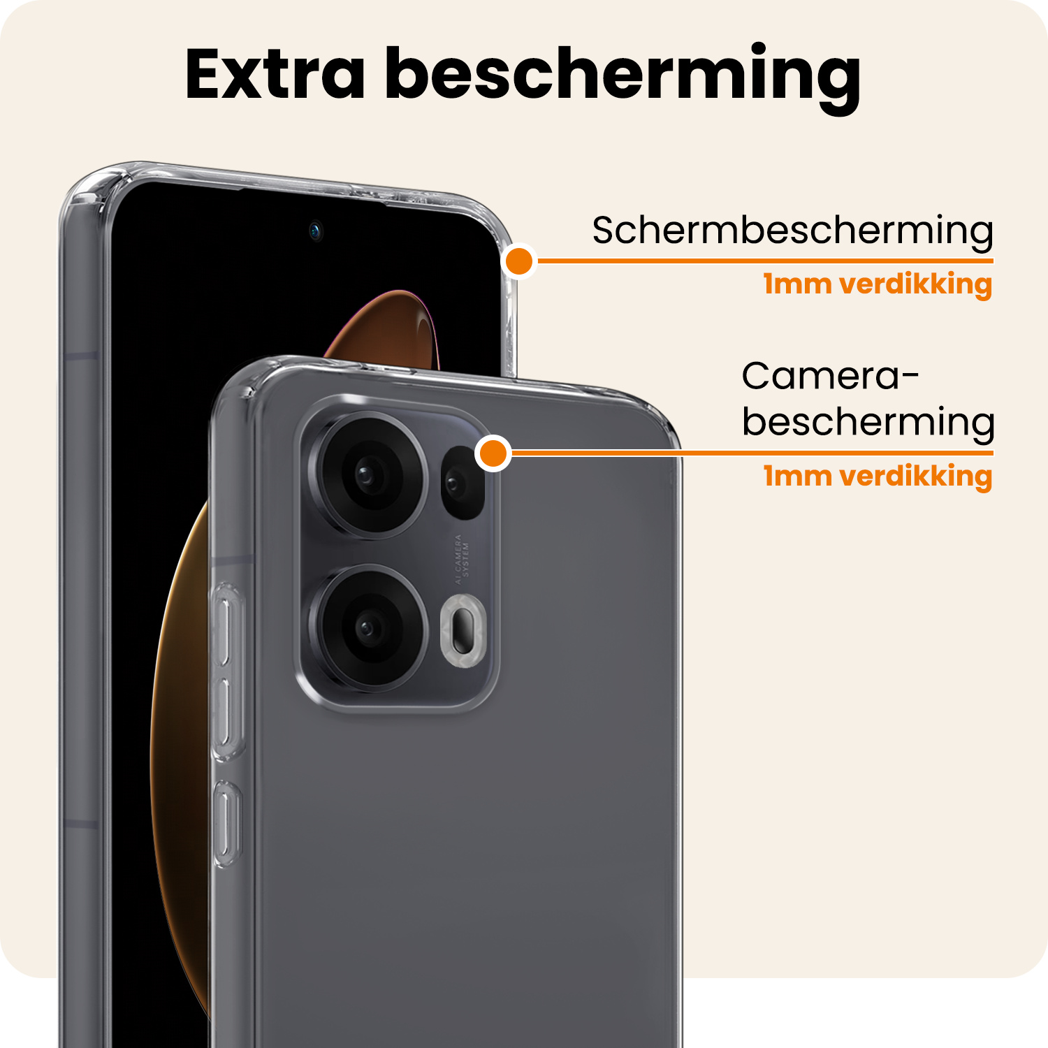 Nomfy Nomfy Oppo Reno13 Pro Hoesje Siliconen Met 2x Screenprotector - Transparant