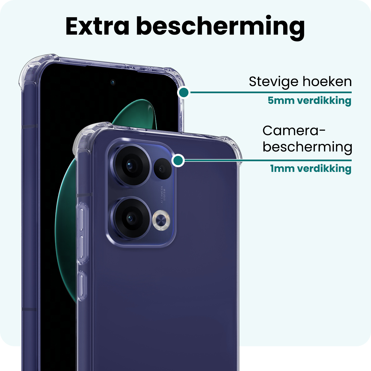 Forterra Forterra Oppo Reno13 Hoesje Shockproof - Transparant - 2 PACK