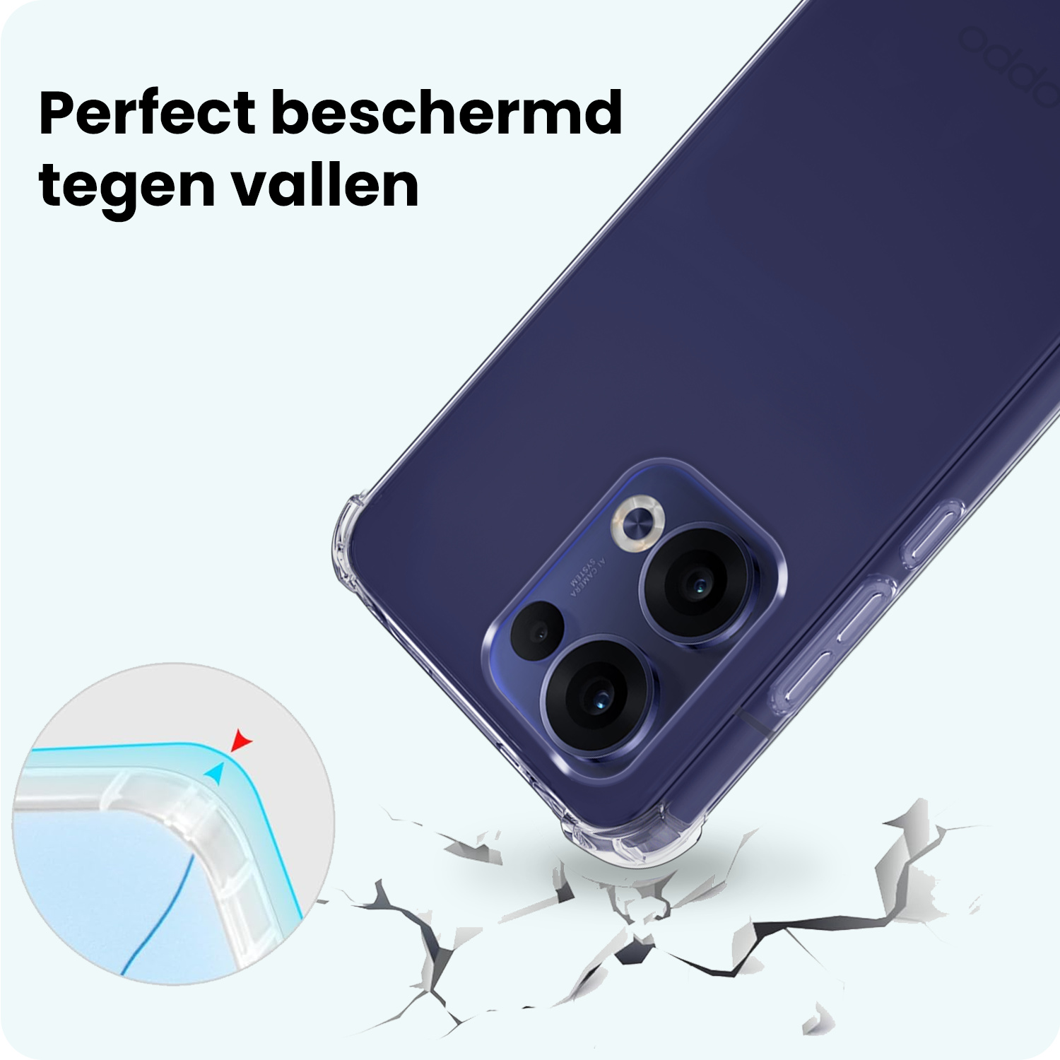 Forterra Forterra Oppo Reno13 Hoesje Shockproof - Transparant - 2 PACK