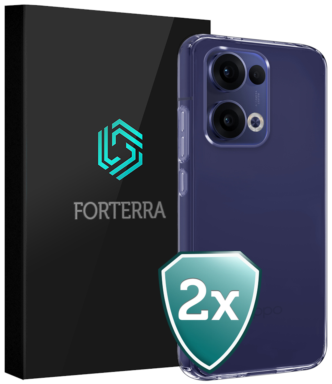 Forterra Forterra Oppo Reno13 Hoesje Siliconen - Transparant - 2 PACK