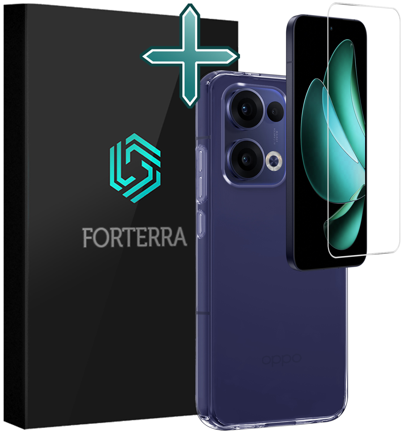 Forterra Forterra Oppo Reno13 Hoesje Siliconen Met Screenprotector - Transparant