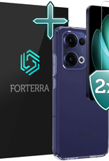 Forterra Forterra Oppo Reno13 Hoesje Siliconen Met 2x Screenprotector - Transparant