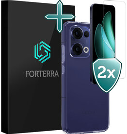 Forterra Forterra Oppo Reno13 Hoesje Siliconen Met 2x Screenprotector - Transparant