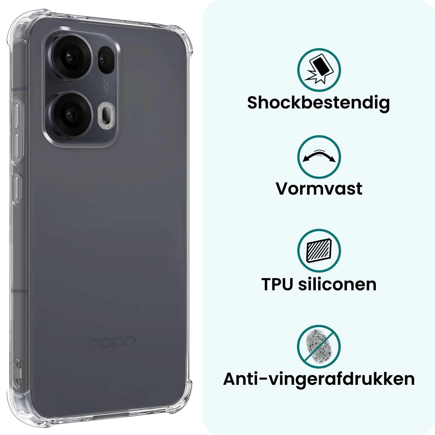 Forterra Forterra Oppo Reno13 Pro Hoesje Shockproof - Transparant - 2 PACK