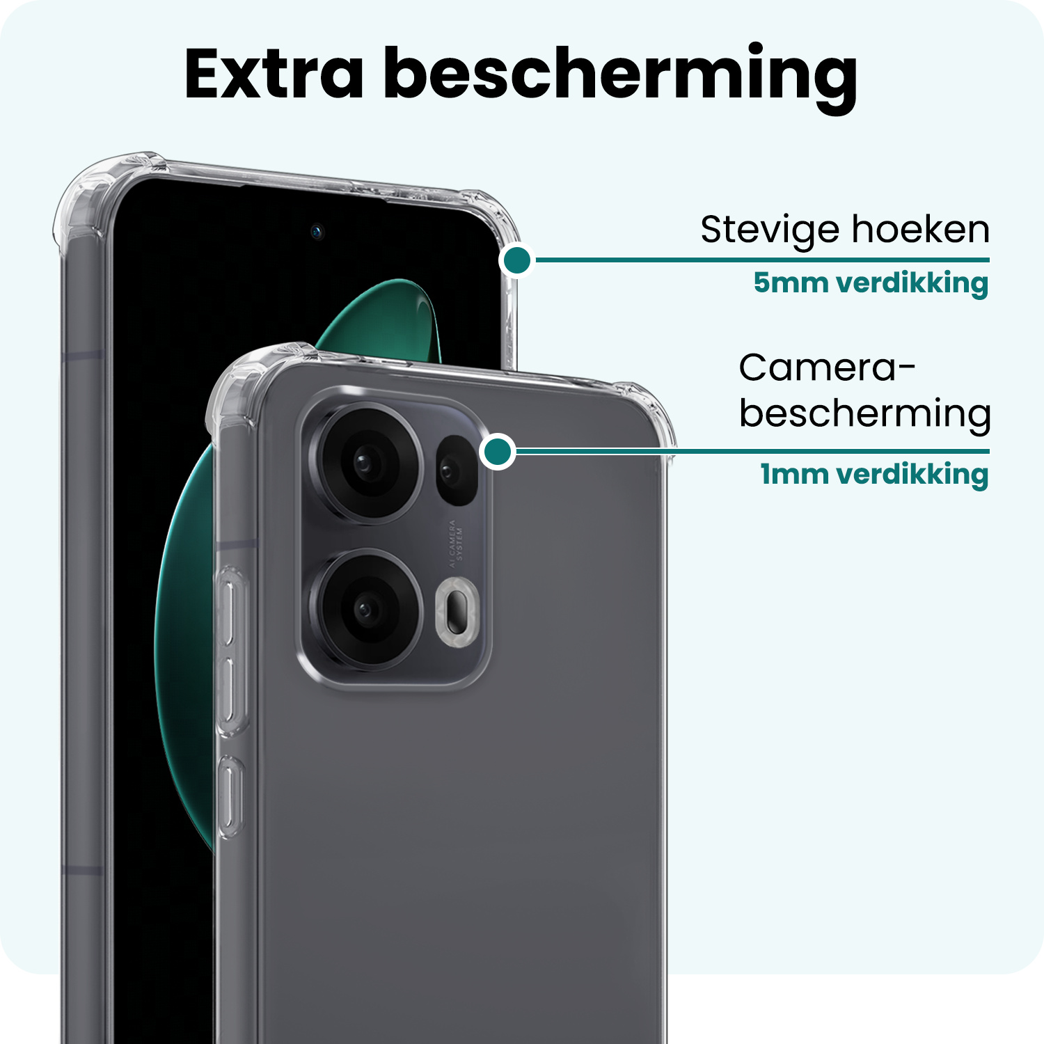Forterra Forterra Oppo Reno13 Pro Hoesje Shockproof - Transparant - 2 PACK