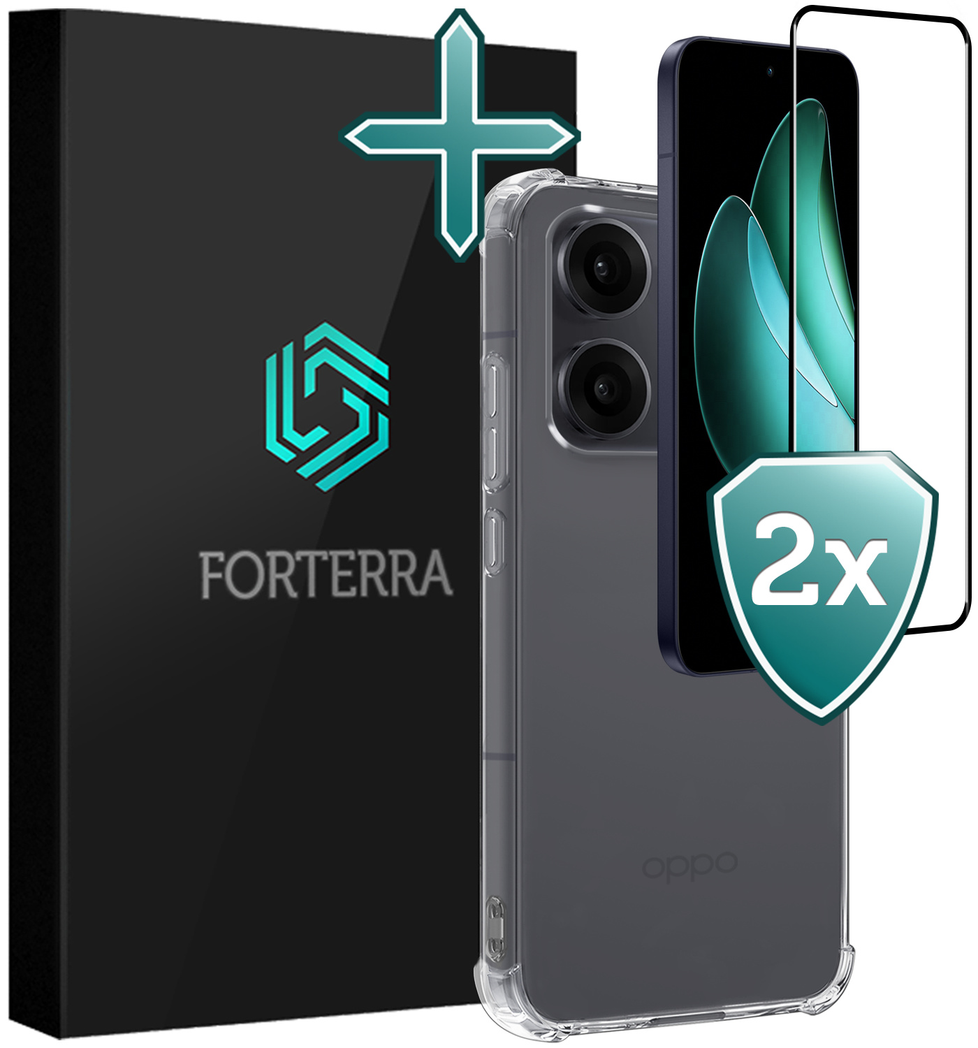 Forterra Forterra Oppo Reno13 Pro Hoesje Shockproof Met 2x Screenprotector