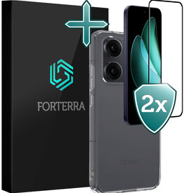 Forterra Forterra Oppo Reno13 Pro Hoesje Siliconen Met 2x Screenprotector - Transparant