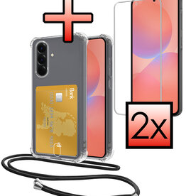 NoXx NoXx Samsung Galaxy A36 Hoesje Pashouder met Koord Met 2x Screenprotector