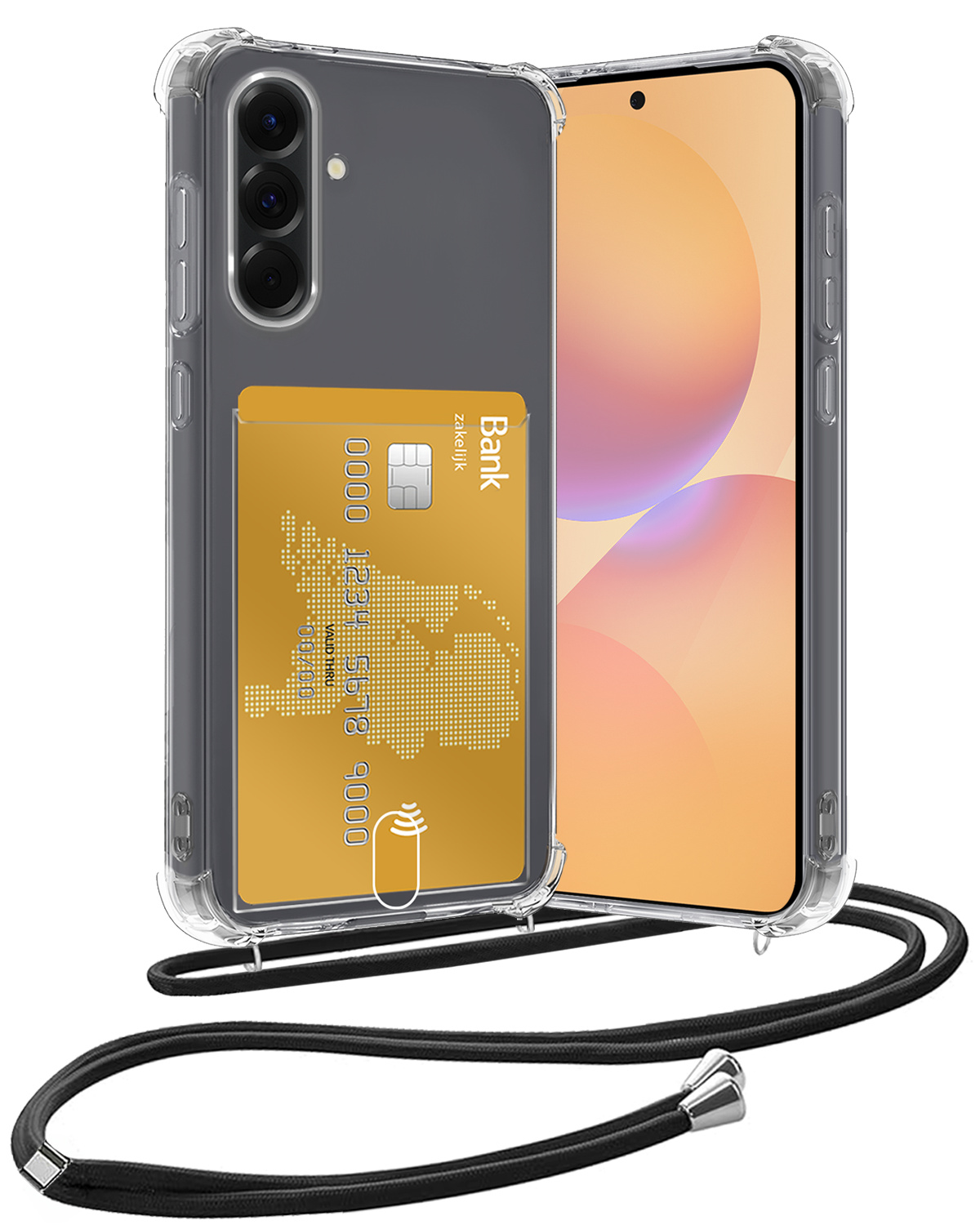 Nomfy Nomfy Samsung Galaxy A36 Hoesje Pashouder met Koord