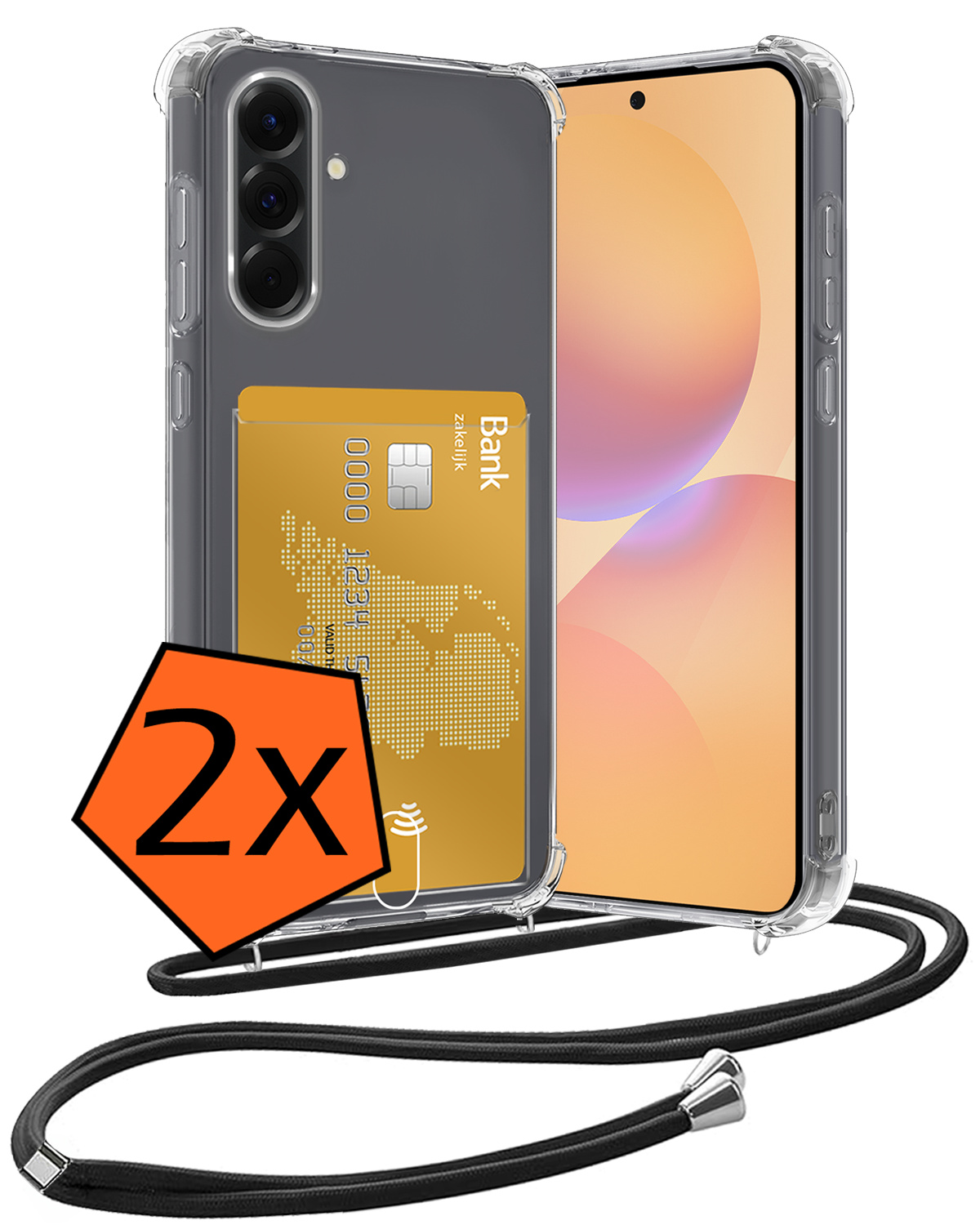 Nomfy Nomfy Samsung Galaxy A36 Hoesje Pashouder met Koord - 2 PACK