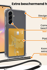 Nomfy Nomfy Samsung Galaxy A36 Hoesje Pashouder met Koord Met 2x Screenprotector