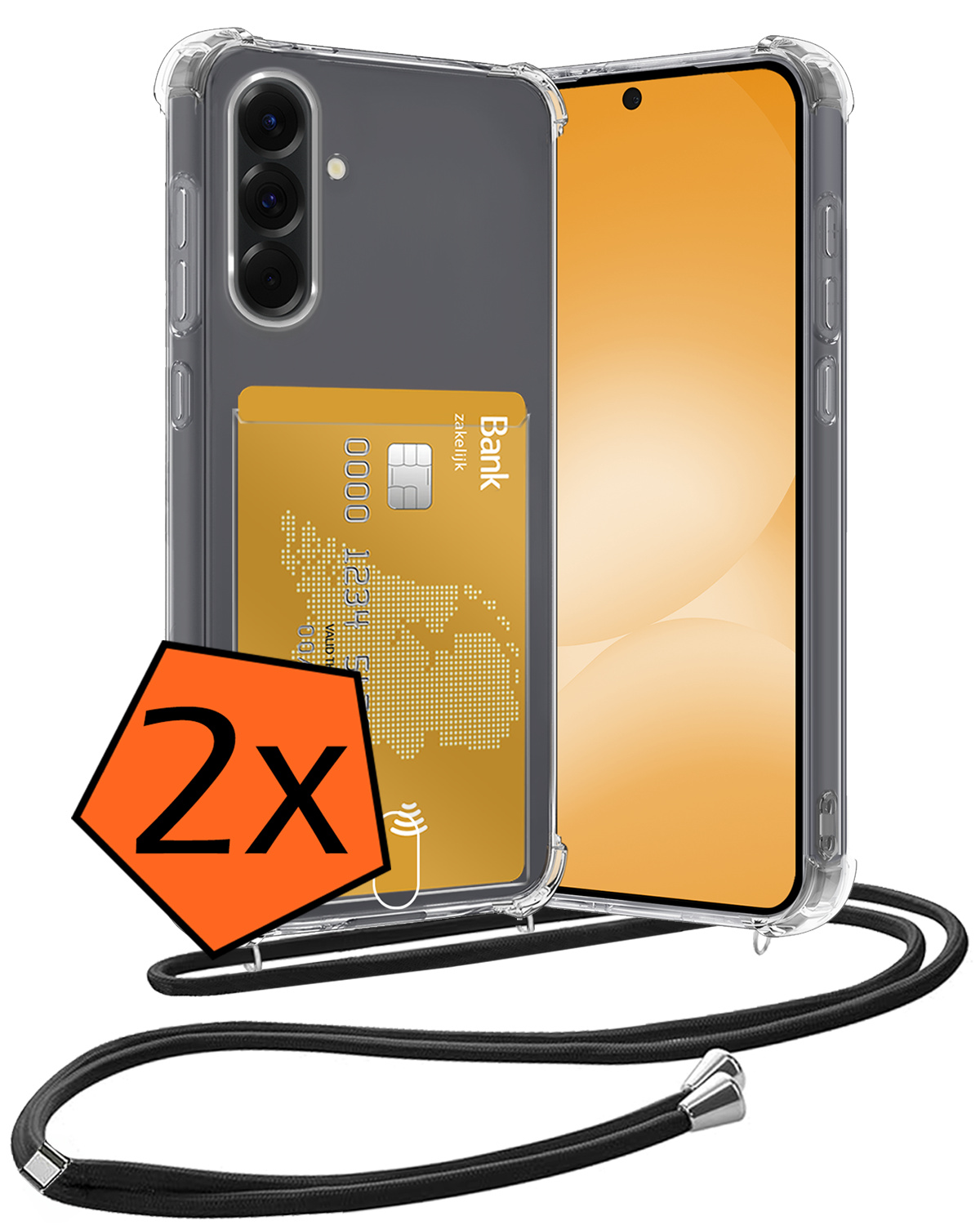 Nomfy Nomfy Samsung Galaxy A56 Hoesje Pashouder met Koord - 2 PACK