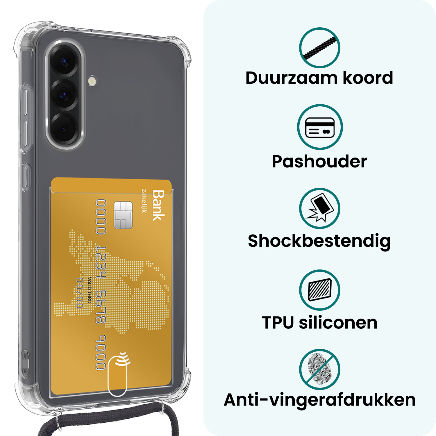 Forterra Forterra Samsung Galaxy A36 Hoesje Pashouder met Koord - 2 PACK