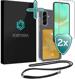 Forterra Forterra Samsung Galaxy A36 Hoesje Pashouder met Koord Met 2x Screenprotector