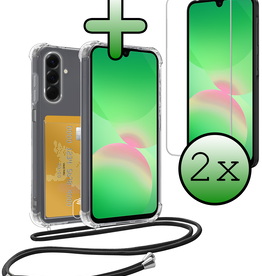 BASEY. BASEY. Samsung Galaxy A26 Hoesje Pashouder met Koord Met 2x Screenprotector