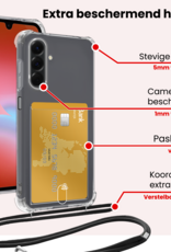NoXx NoXx Samsung Galaxy A26 Hoesje Pashouder met Koord Met Screenprotector