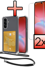 NoXx NoXx Samsung Galaxy A26 Hoesje Pashouder met Koord Met 2x Screenprotector