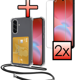 NoXx NoXx Samsung Galaxy A26 Hoesje Pashouder met Koord Met 2x Screenprotector