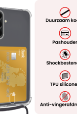 NoXx NoXx Samsung Galaxy A26 Hoesje Pashouder met Koord Met 2x Screenprotector