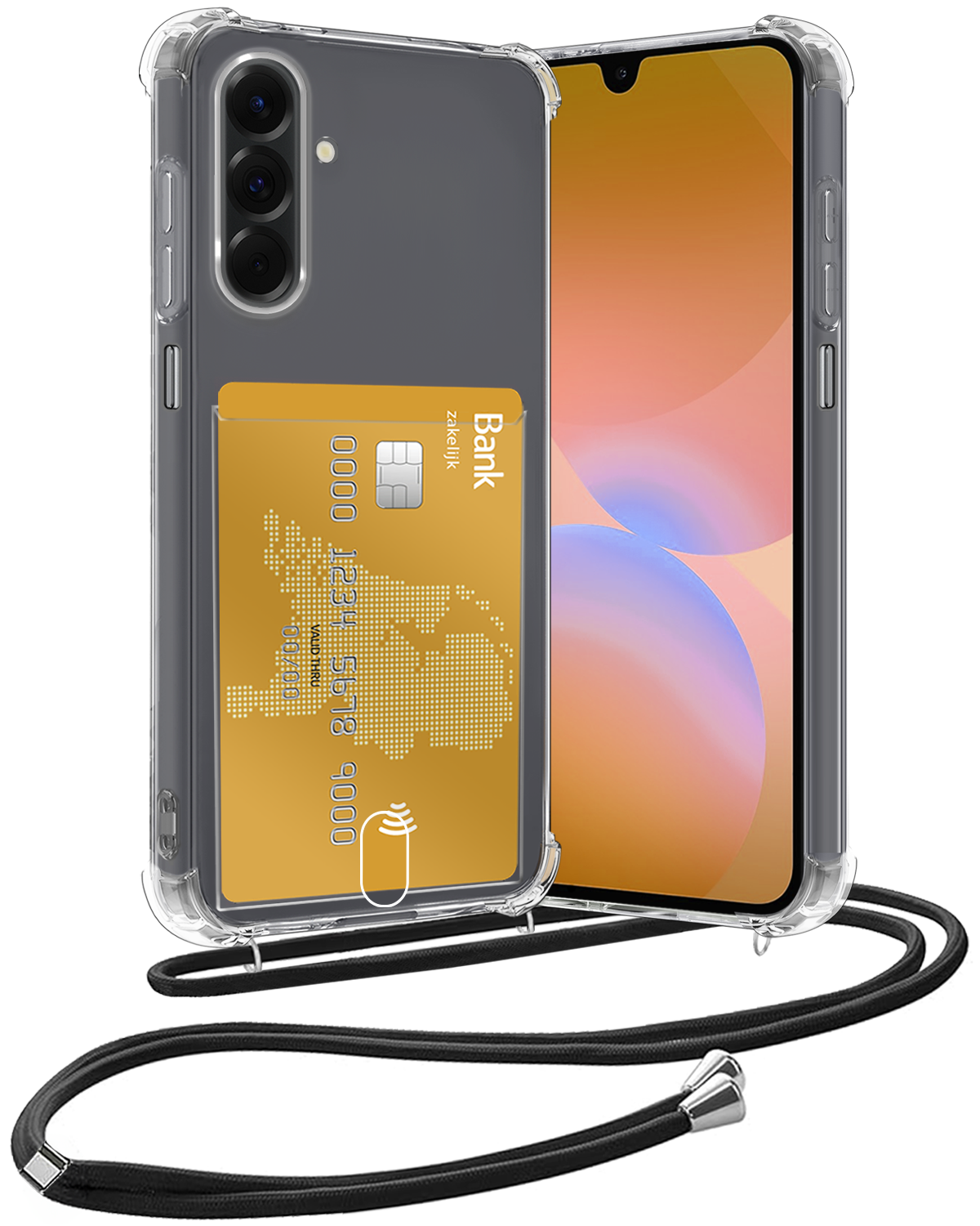 Nomfy Nomfy Samsung Galaxy A26 Hoesje Pashouder met Koord