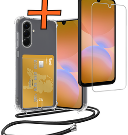 Nomfy Nomfy Samsung Galaxy A26 Hoesje Pashouder met Koord Met Screenprotector