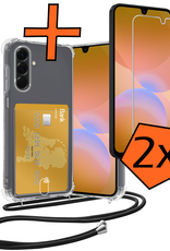 Nomfy Nomfy Samsung Galaxy A26 Hoesje Pashouder met Koord Met 2x Screenprotector