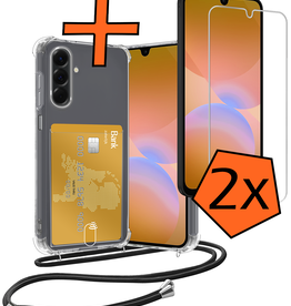 Nomfy Nomfy Samsung Galaxy A26 Hoesje Pashouder met Koord Met 2x Screenprotector