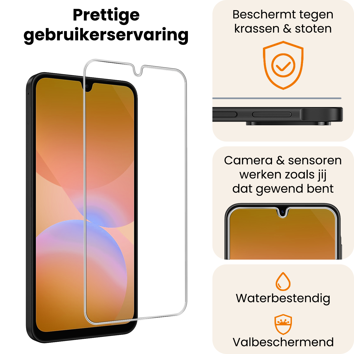 Nomfy Nomfy Samsung Galaxy A26 Hoesje Pashouder met Koord Met 2x Screenprotector