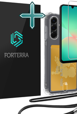 Forterra Forterra Samsung Galaxy A26 Hoesje Pashouder met Koord Met Screenprotector