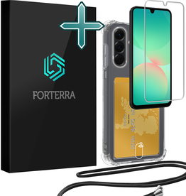 Forterra Forterra Samsung Galaxy A26 Hoesje Pashouder met Koord Met Screenprotector