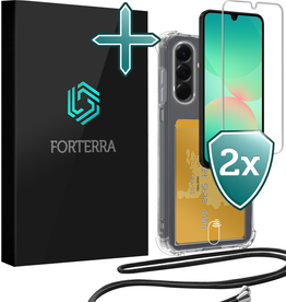 Forterra Forterra Samsung Galaxy A26 Hoesje Pashouder met Koord Met 2x Screenprotector