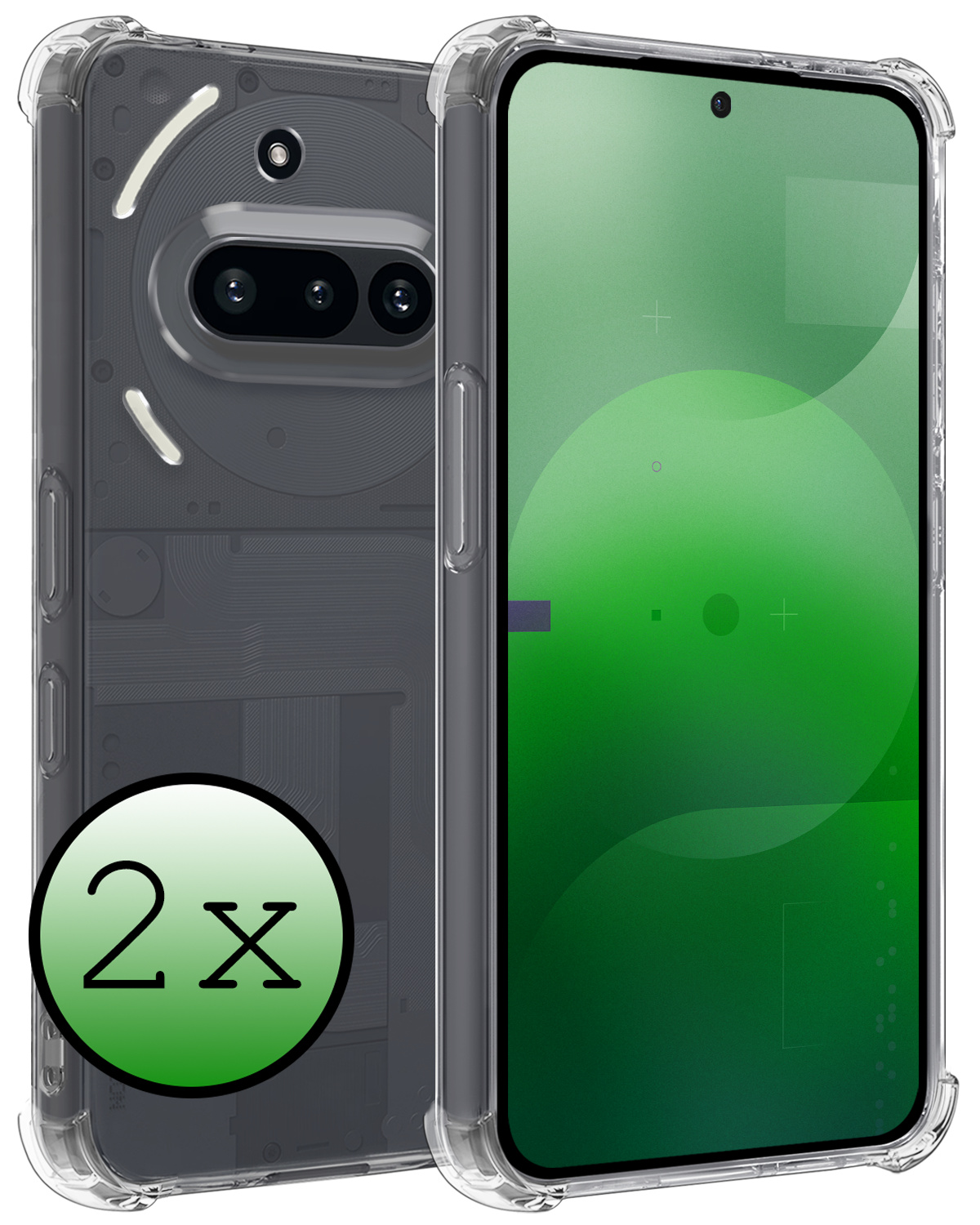 BASEY. BASEY. Nothing Phone (3a) Hoesje Shockproof - Transparant - 2 PACK