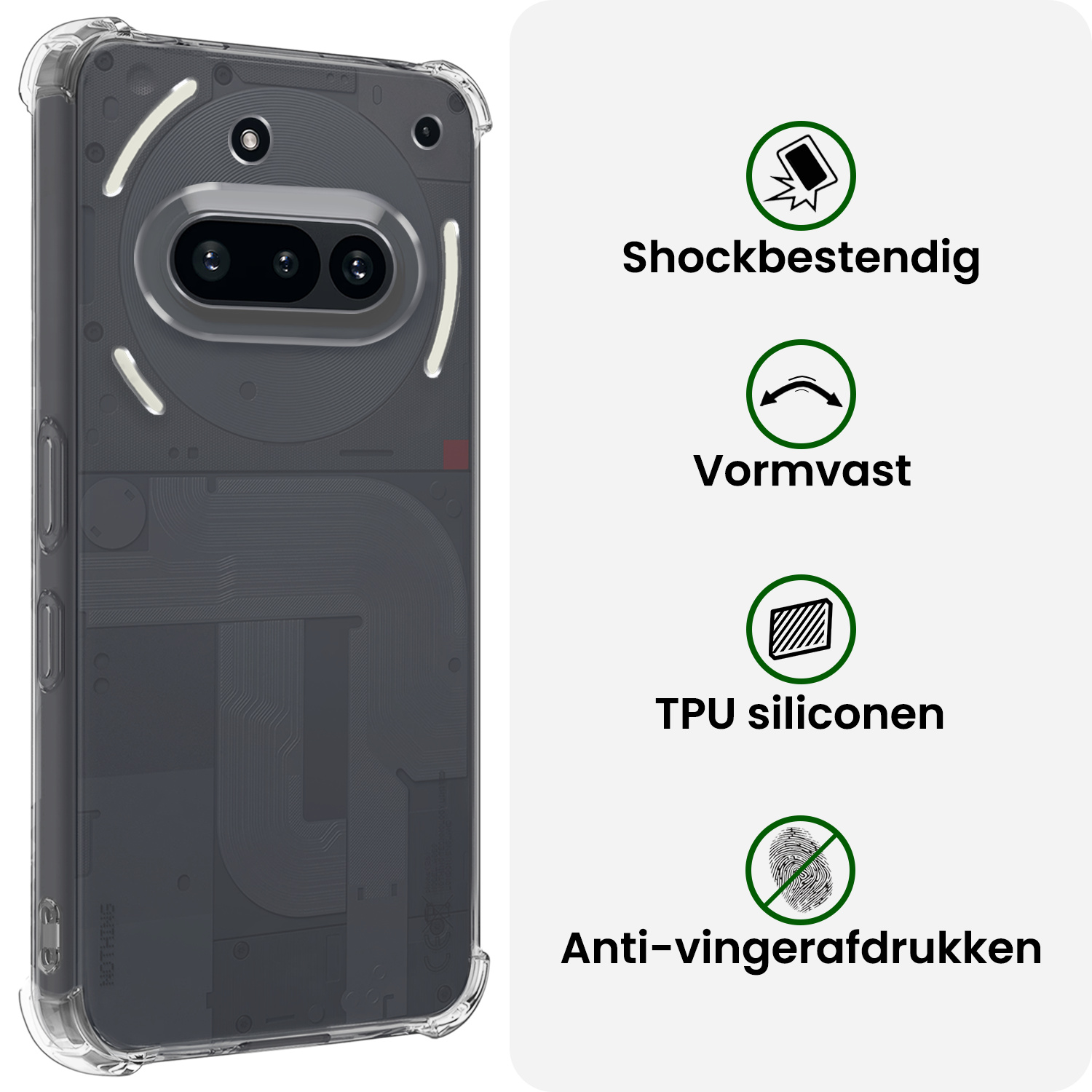 BASEY. BASEY. Nothing Phone (3a) Hoesje Shockproof - Transparant - 2 PACK