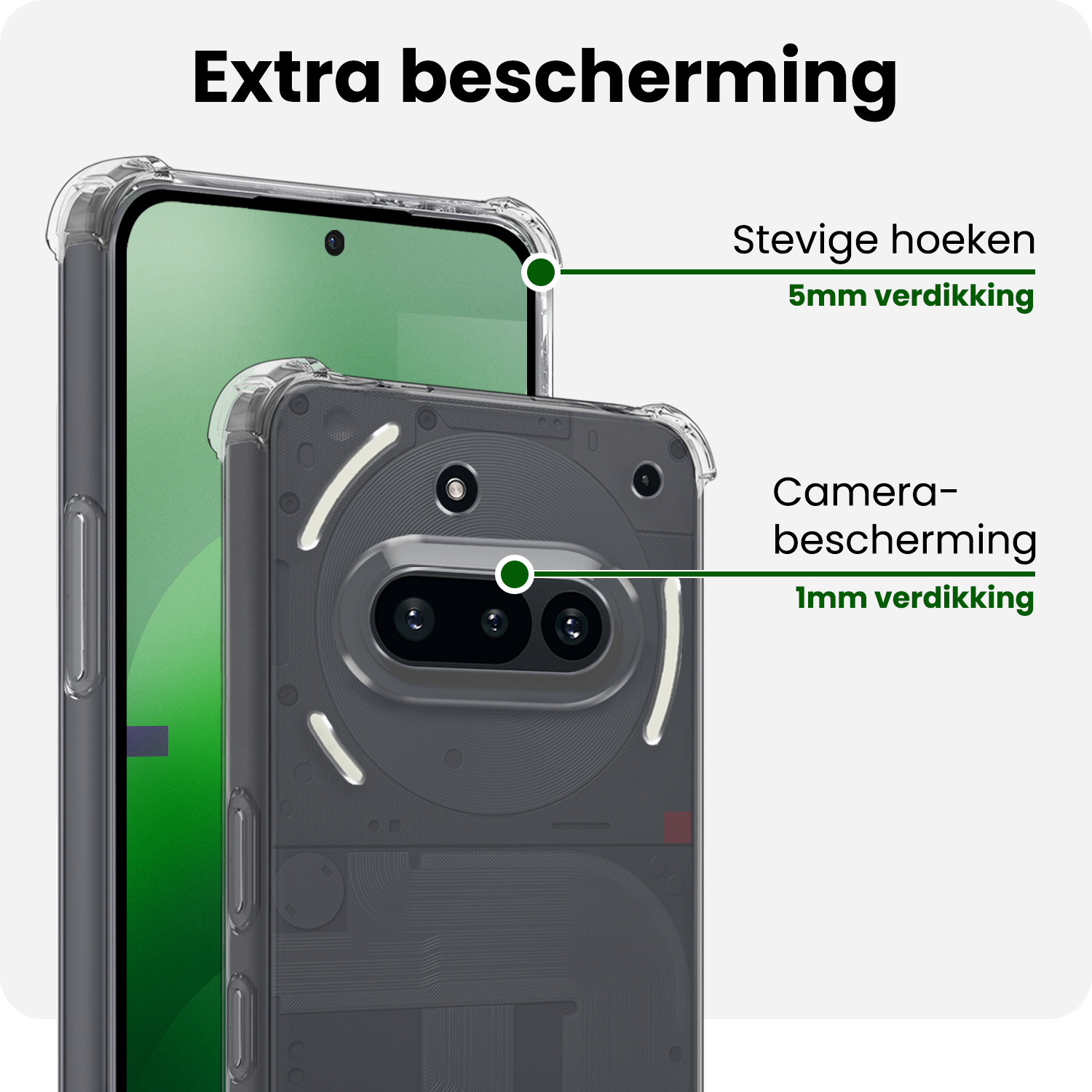 BASEY. BASEY. Nothing Phone (3a) Hoesje Shockproof Met 2x Screenprotector