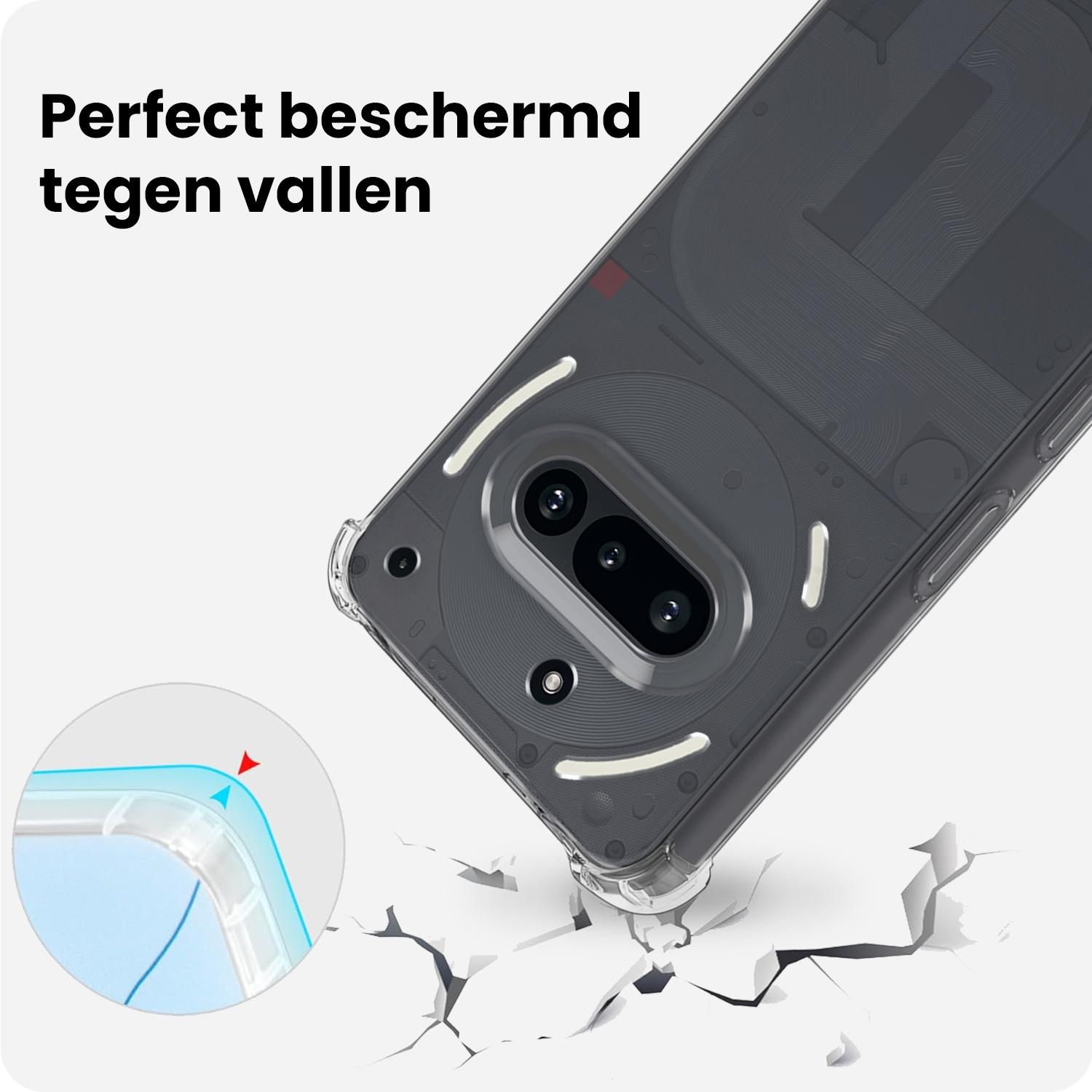 BASEY. BASEY. Nothing Phone (3a) Hoesje Shockproof Met 2x Screenprotector