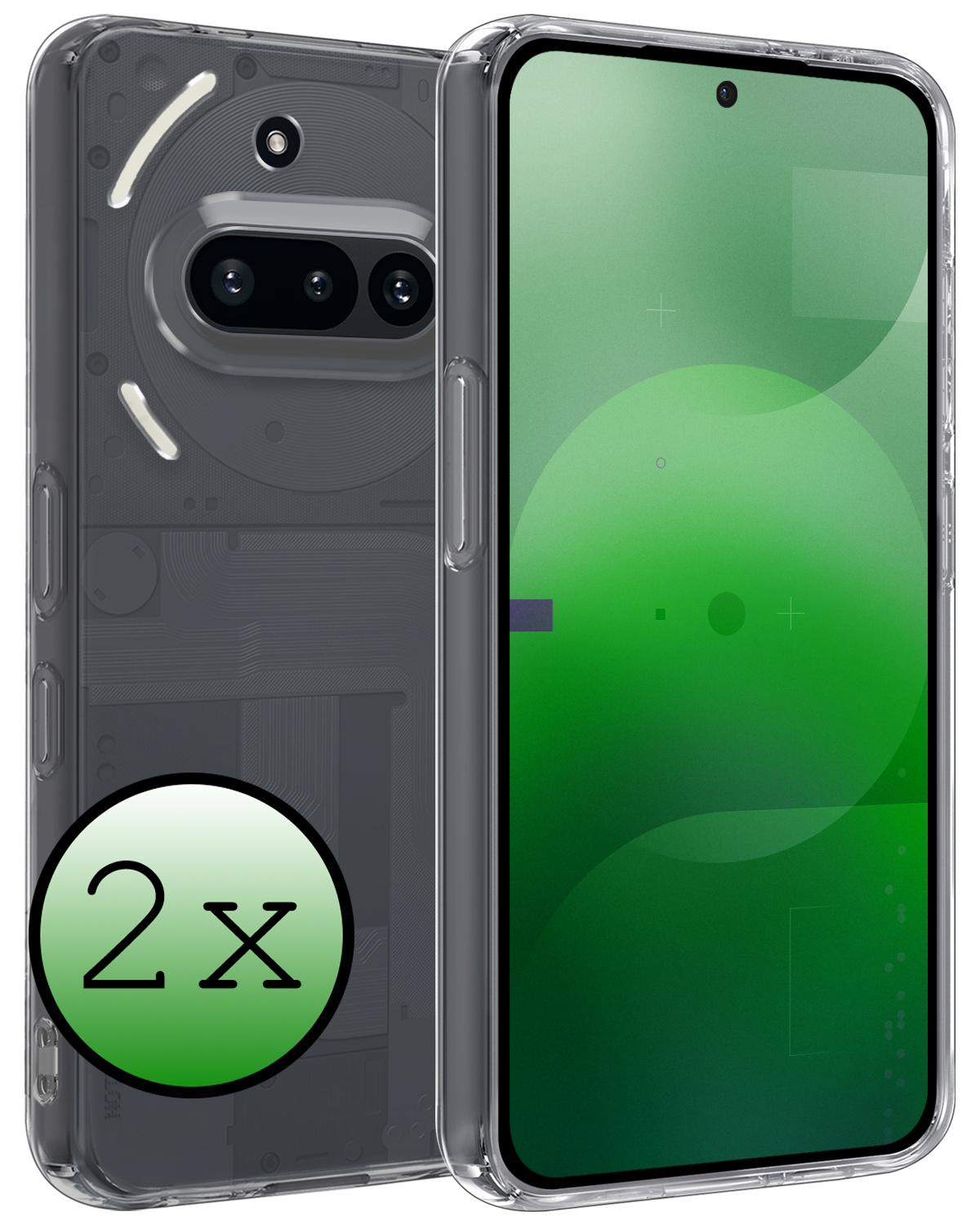 BASEY. BASEY. Nothing Phone (3a) Hoesje Siliconen - Transparant - 2 PACK