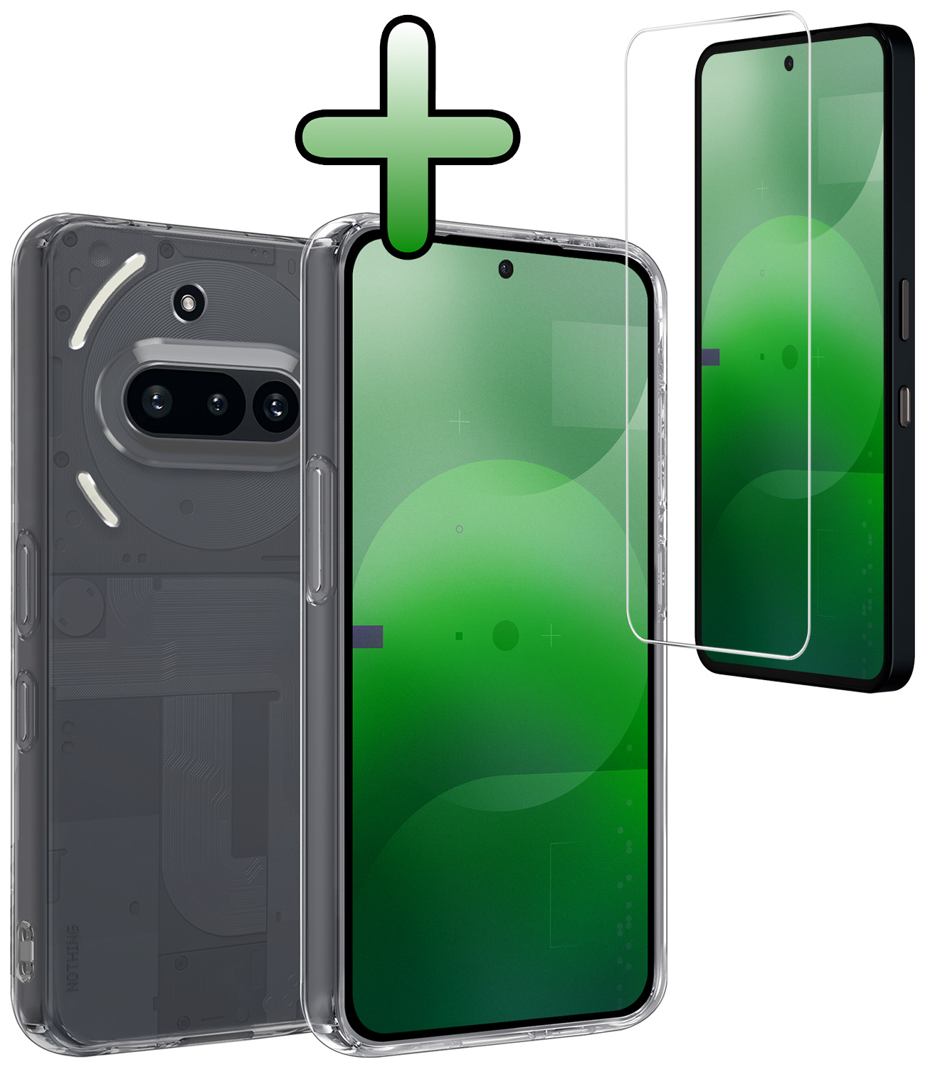 BASEY. BASEY. Nothing Phone (3a) Hoesje Siliconen Met Screenprotector - Transparant