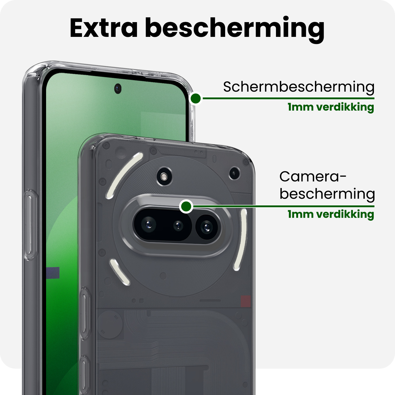 BASEY. BASEY. Nothing Phone (3a) Hoesje Siliconen Met Screenprotector - Transparant