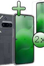 BASEY. BASEY. Nothing Phone (3a) Hoesje Siliconen Met 2x Screenprotector - Transparant